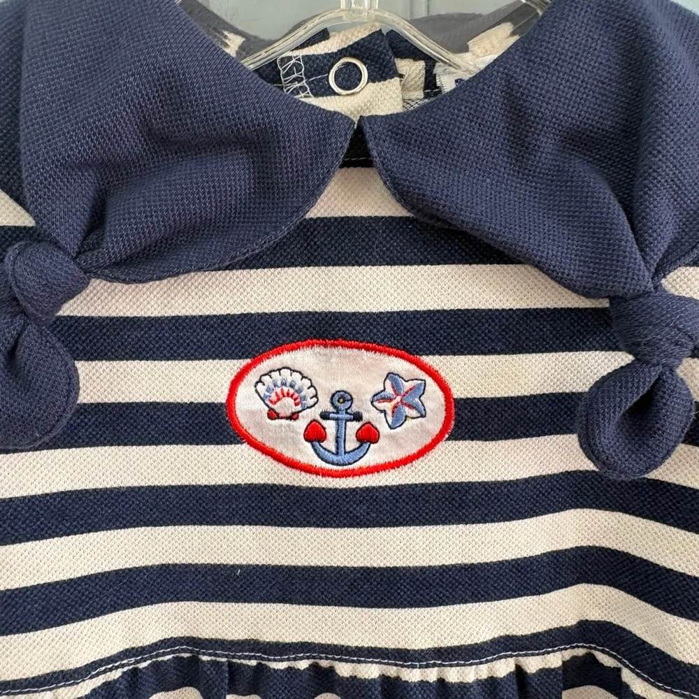 Baby Doe-Spun Striped Sailor Bodysuit 24 Months Blue White
